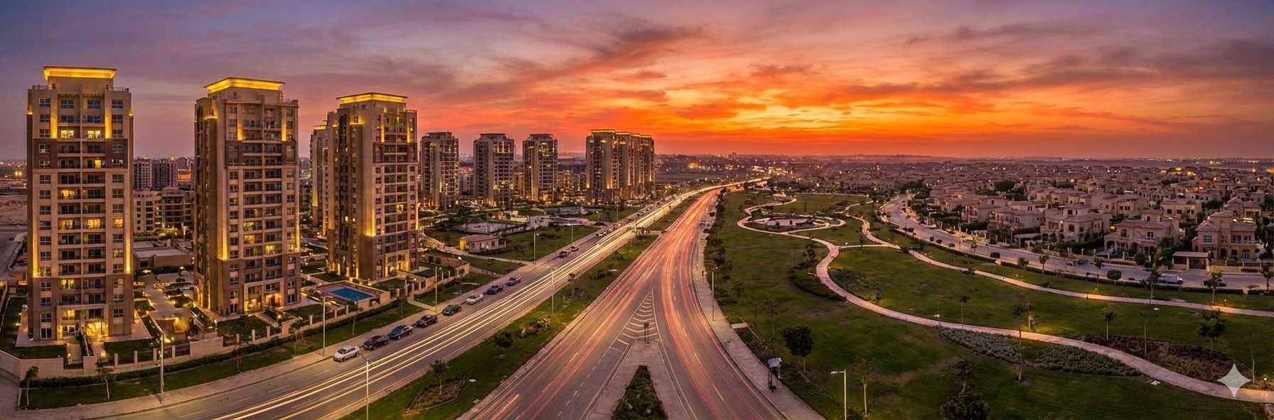صورة توضيحية لاحياء القاهرة الجديدة
