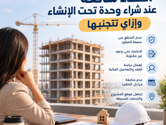 أخطاء شائعة عند شراء وحدة تحت الإنشاء وإزاي تتجنبها