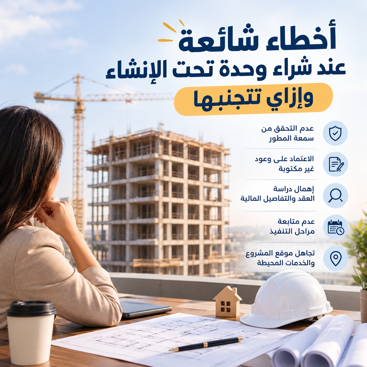أخطاء شائعة عند شراء وحدة تحت الإنشاء وإزاي تتجنبها